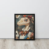 Elegant Dinosaur Framed Canvas